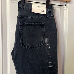 NWT Pacsun High Waisted Ripped Black Washed Boyfriend Jeans in size 24